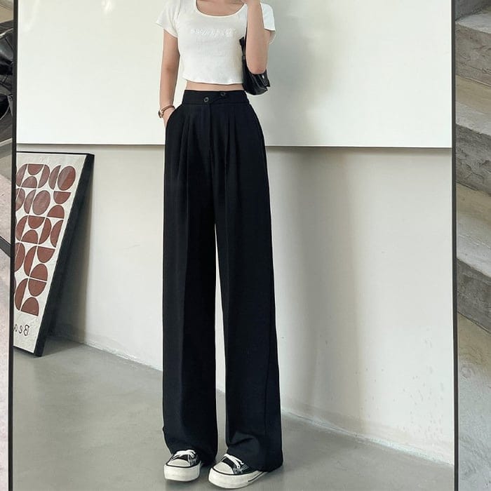 Katimy - High-waisted wide-leg pants